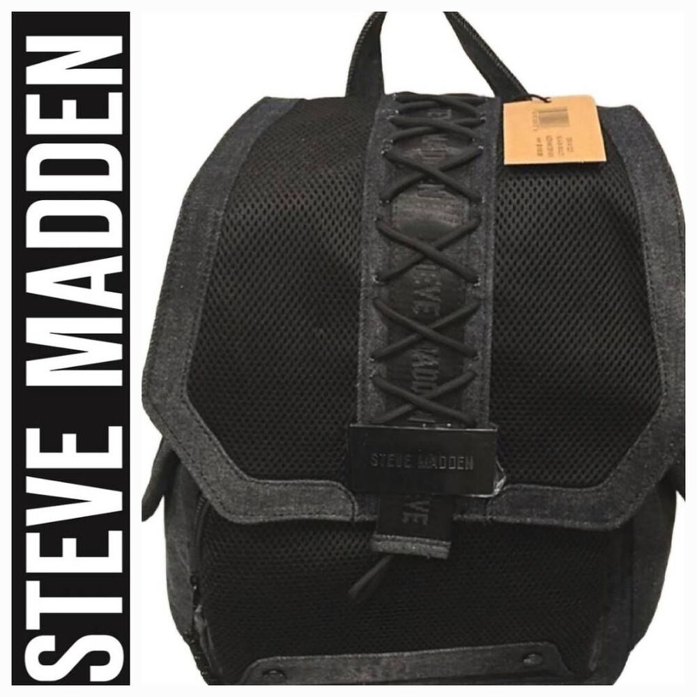 Steve‎ Madden BZenni Denim Lace Backpack- Black Multi